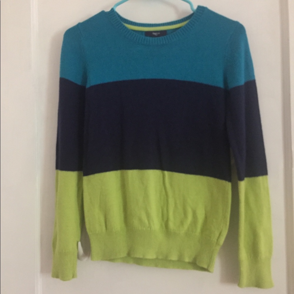 Gap Girl’s Blue Navy and Green Sweater Long-Sleeve